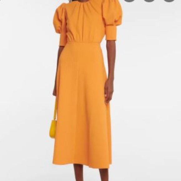 NWOT Rotate BIRGER CHRISTENSEN Orange Lavine Midi open back Dress - Picture 1 of 10